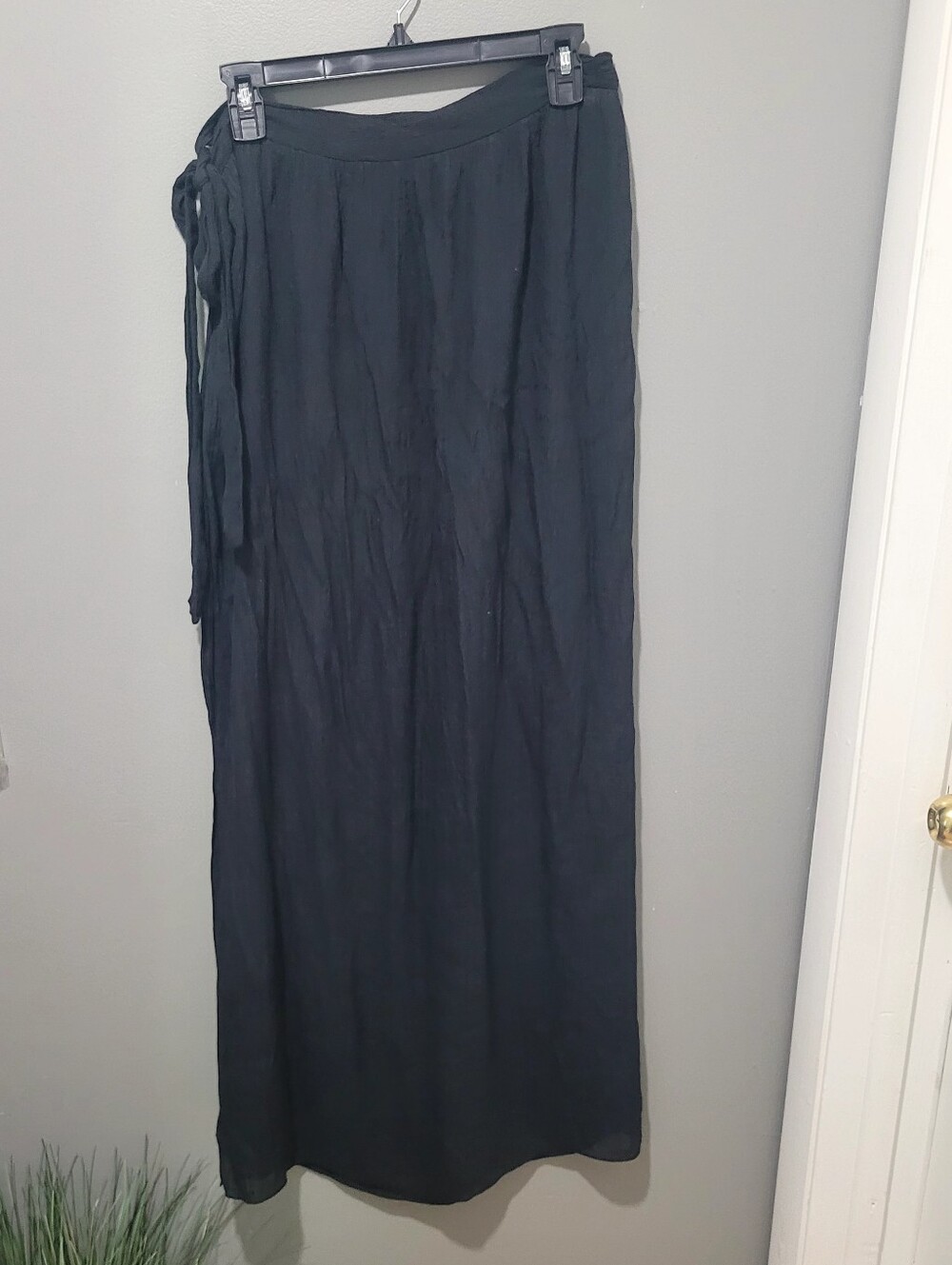 Beach Black Maxi Long Tie Wrap One Sz 41in